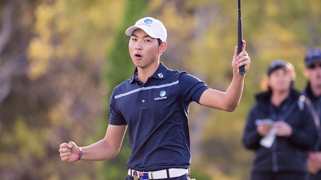 Min Woo Lee's eagle putt gives him the lead at Asia-Pacific Amateur 