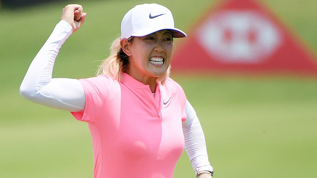 Michelle Wie sinks 36-foot putt on final hole in Singapore to win first LPGA event since 2014