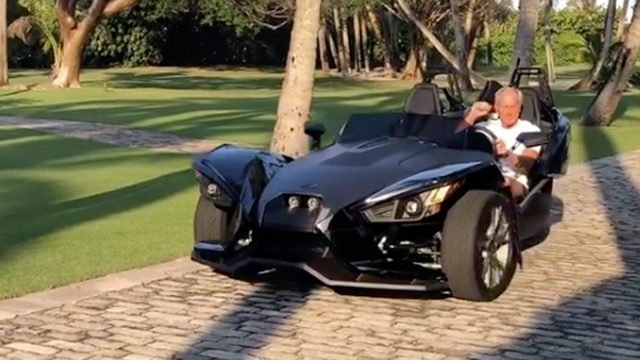 Greg Norman's belated birthday gift to self: A Batmobile-looking vehicle