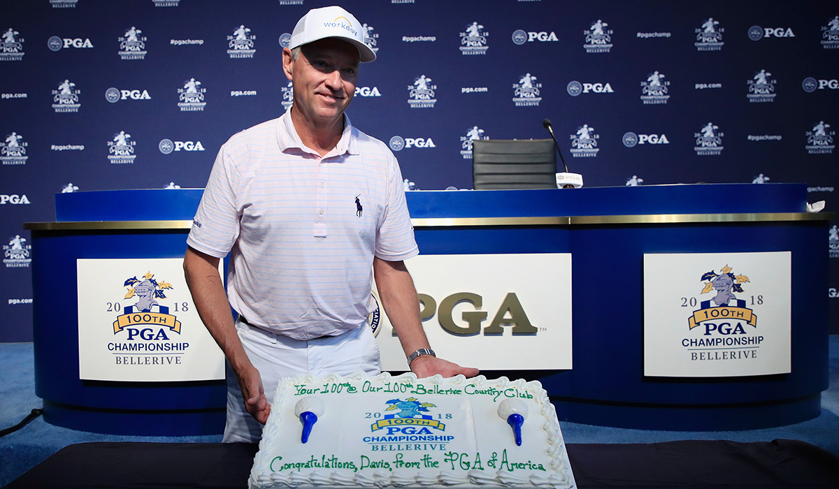 Davis Love III celebrates 100 majors at the 100th PGA Championship