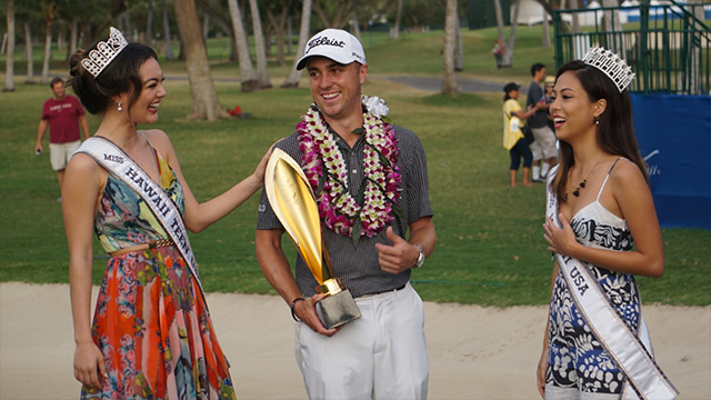 Justin Thomas caps off record week with trophy at Sony Open