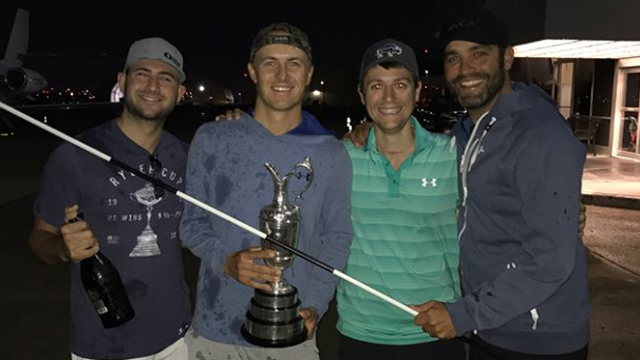 Jordan Spieth's family, friends waste no time getting the Open champion's party started
