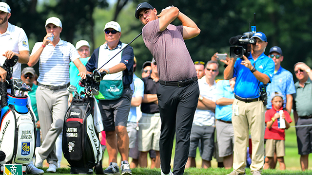 Brooks Koepka's big eagle powers him into a share of the lead at The Northern Trust