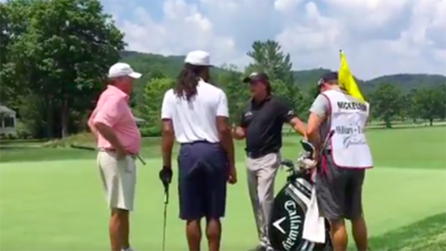 Phil Mickelson explained everything you need to know about chipping to Larry Fitzgerald