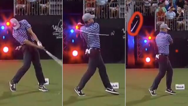 Long-drive competitor incredibly snaps driver shaft on recoil