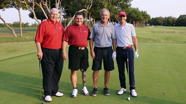 George W. Bush tees off with PGA President to support Patriot Golf Day