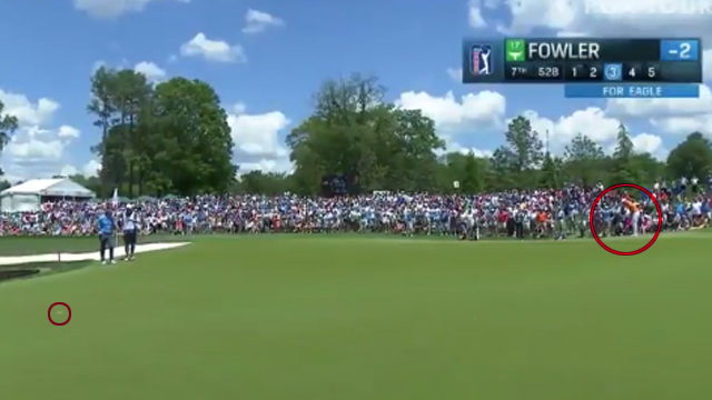 Rickie Fowler holes 76-footer for eagle at Wells Fargo Championship
