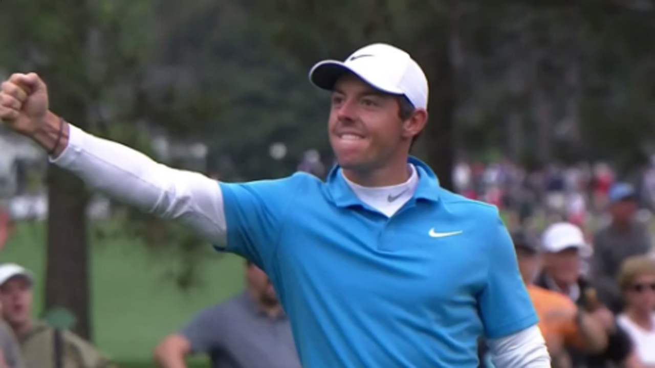 Masters 2018: Rory McIlroy holes eagle chip to grab share of lead