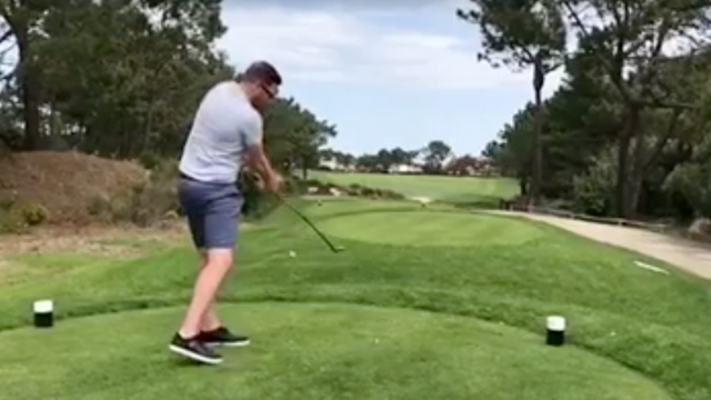 Rough opening tee shot leaves friends in stitches