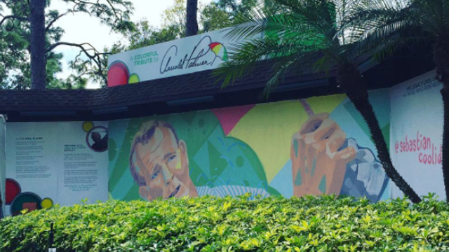 Artist paints mural to honor Arnold Palmer at Valspar Championship