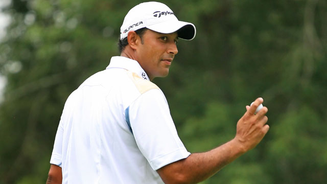 Atwal ties Wyndham scoring record with 61 to lead Snedeker by two shots