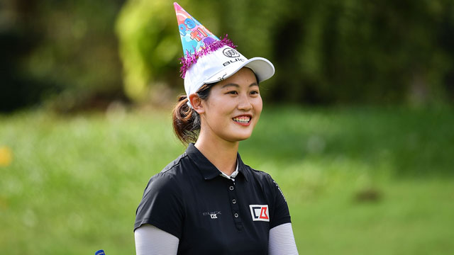 LPGA's Xiyu Lin celebrates 21st birthday with special hat