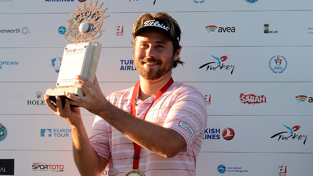 Victor Dubuisson wins Turkish Air Open, Tiger Woods ties for third