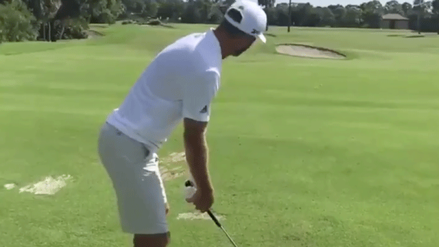 Watch Dustin Johnson use Jack Nicklaus' old 1-iron, persimmon driver