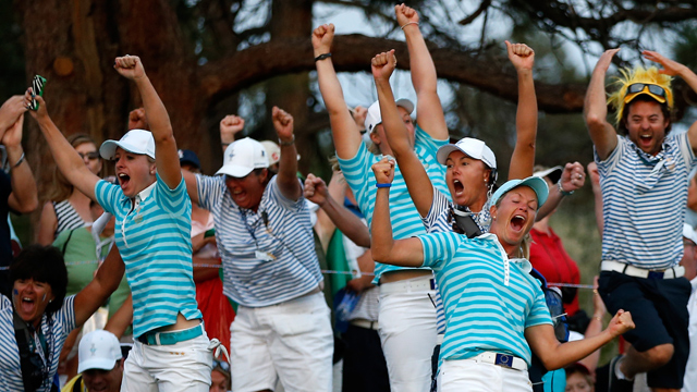 Europe leads USA by five points at Solheim Cup with afternoon sweep