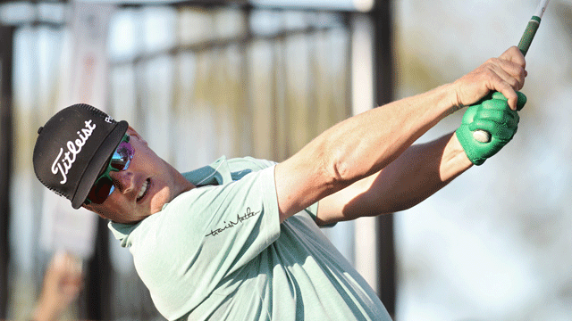 Charley Hoffman leads by one over Aaron Baddeley at windswept Valero Texas Open