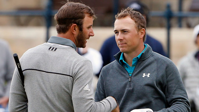 Jordan Spieth starts out two shots behind Dustin Johnson at Open