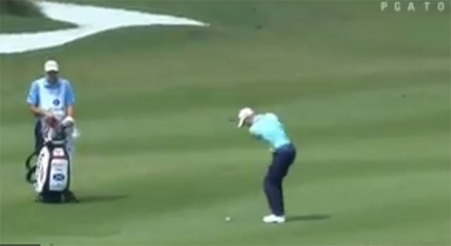 WATCH: Russell Knox sinks 84-yard eagle at Zurich Classic