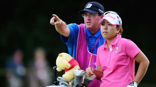Japan's Miyazato leads Evian Masters by one, while Pressel falls three back 