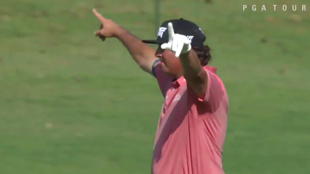 Watch Pat Perez with hole-out eagle, great celebration at Tour Championship