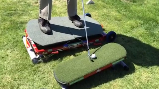 Real Lies swing aid helps golfers practice real course conditions