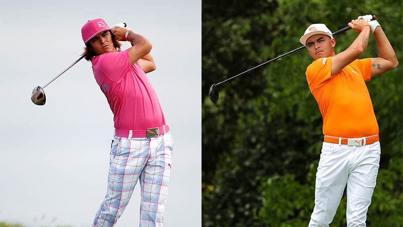 A side-by-side comparison of Rickie Fowler over the years.