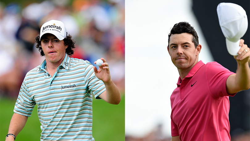 A side-by-side comparison of Rory McIlroy over the years.