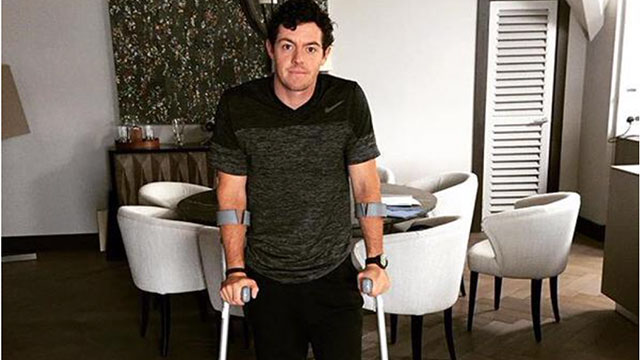 McIlroy ruptures ligament in ankle