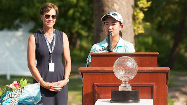 Rose Zhang shares lead at girls Junior PGA Championship after record-tying round