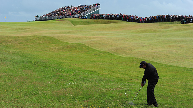 Phil Mickelson plays the 10th hole of Royal St. George's.