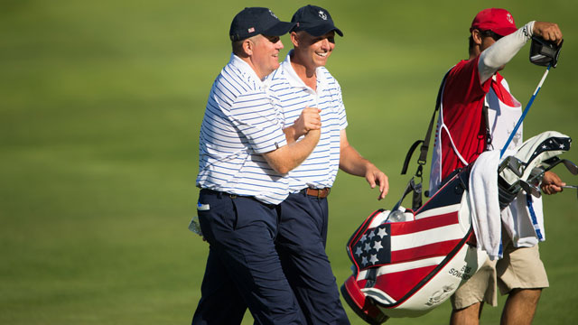 United States rallies in foursomes to grab lead after first day of PGA Cup