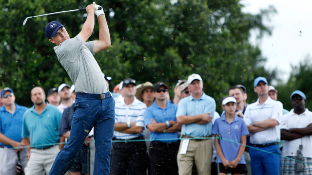 Jordan Spieth in contention after rain alters course at Byron Nelson