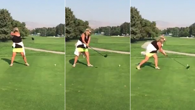This amateur's swing is, um, interesting, but effective