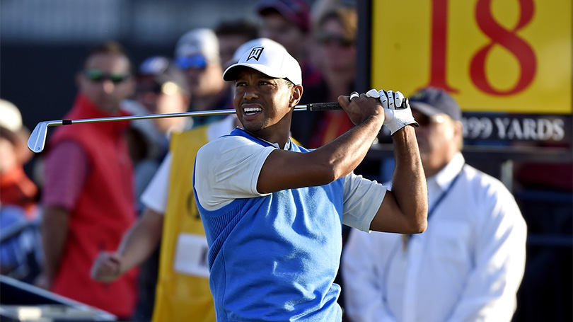 Tiger Woods is even after the first round at The Open.
