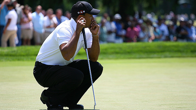 Short game woes put Woods seven shots behind leaders at AT&T National