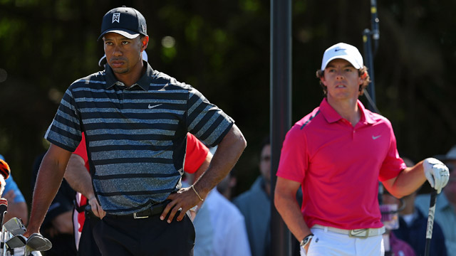 Woods shares Day 1 lead at Cadillac Championship, McIlroy struggles